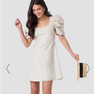 Square Neckline Puff Sleeve Mini Dress from NA-KD NWT